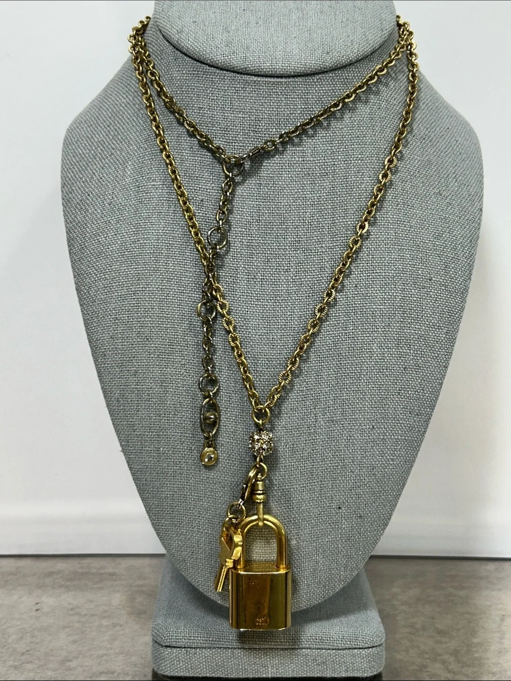 Gold Padlock Charm Layered Necklace - Women Jewelry